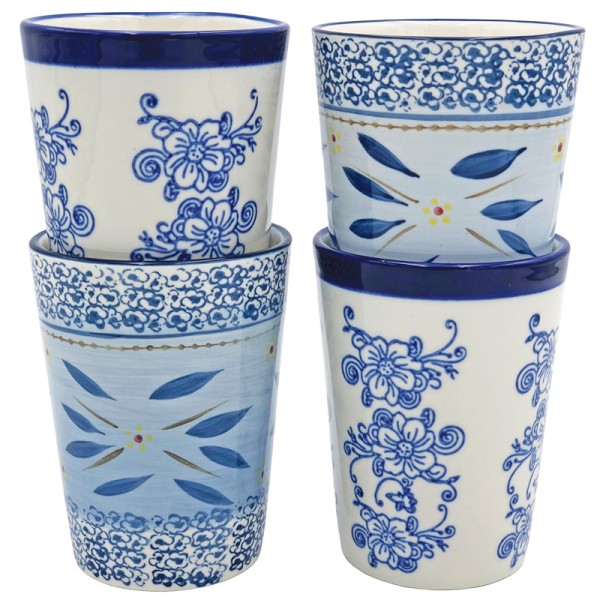 Tea Mug Floral Lace Blue