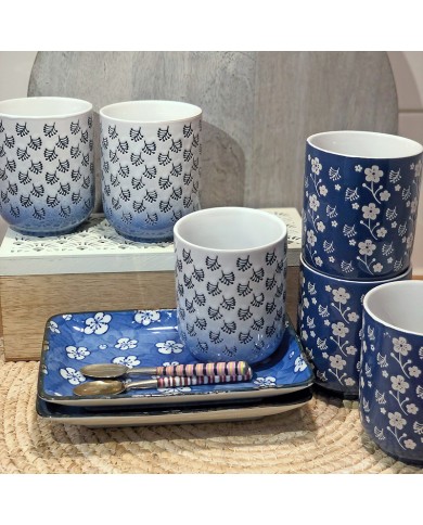 Mokken met Bloemen Textuur Multi