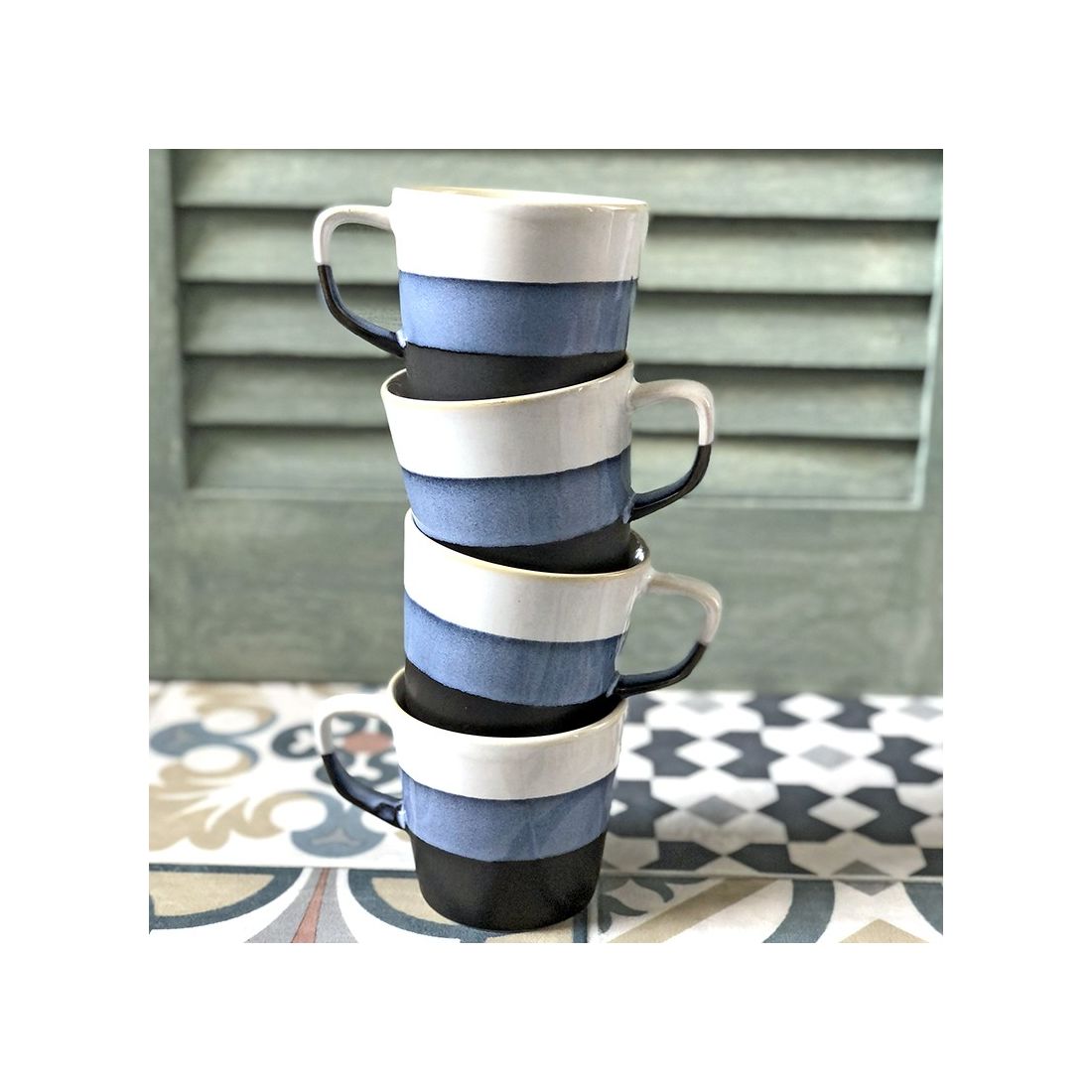 Retro Cappuccino Set Blue