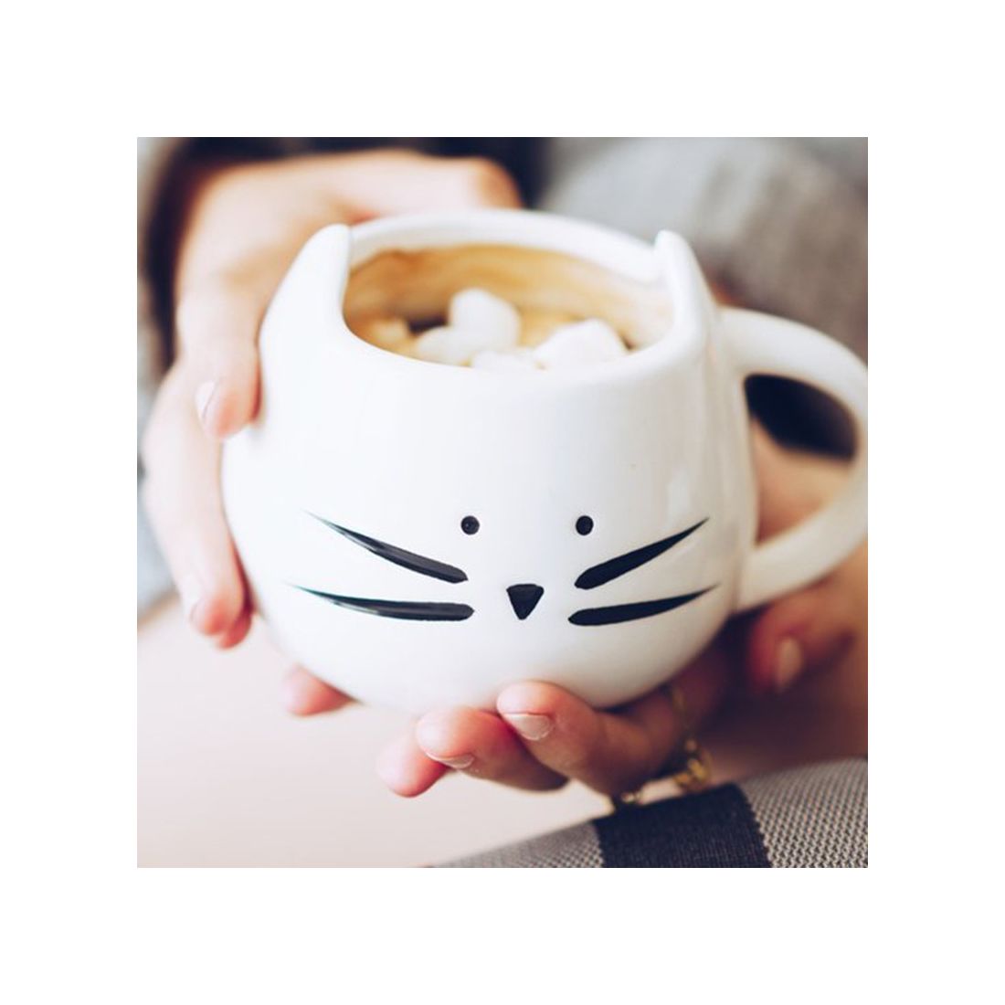 Cat Face Mug White - A must for cat lovers!