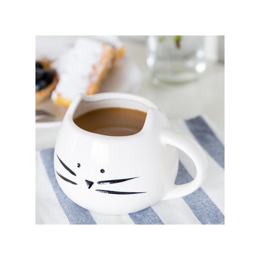 Cat Face Mug White - A must for cat lovers!