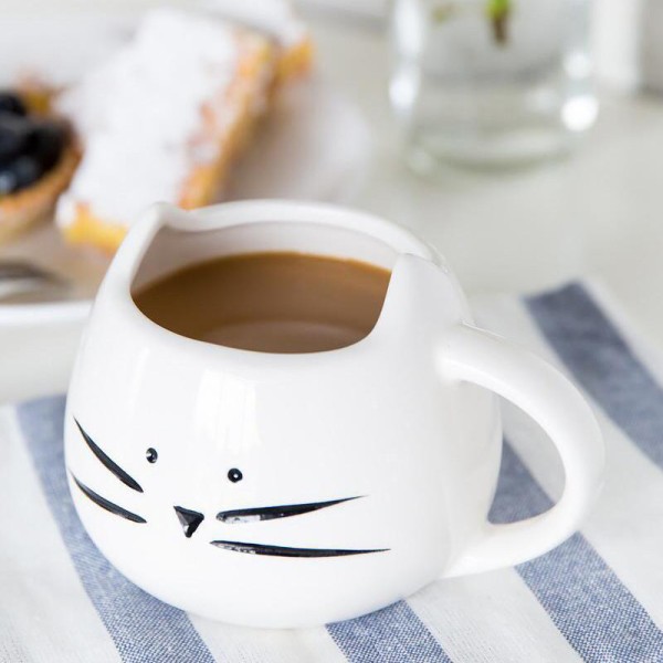 Cat Face Mug White