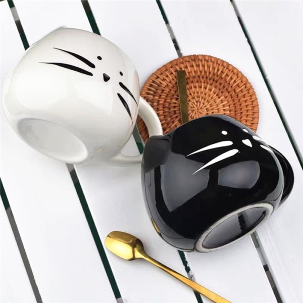 Cat Face Mug Black