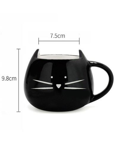 Cat Face Mug Black