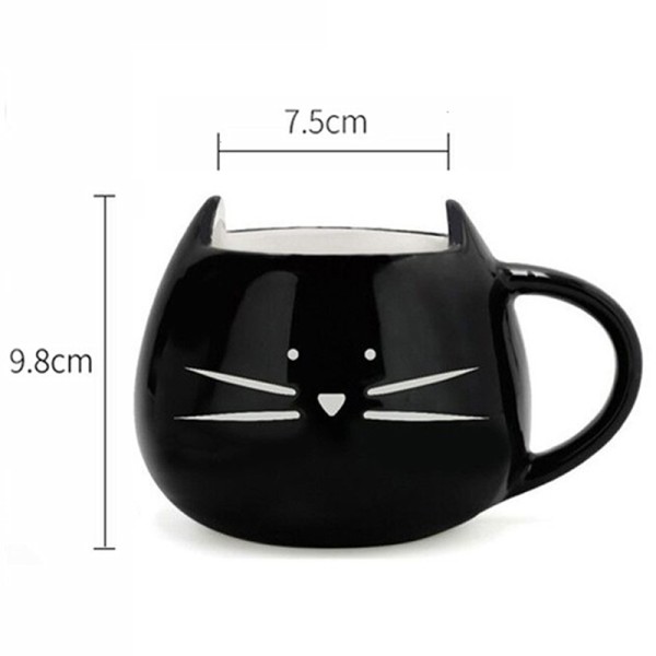 Cat Face Mug Black