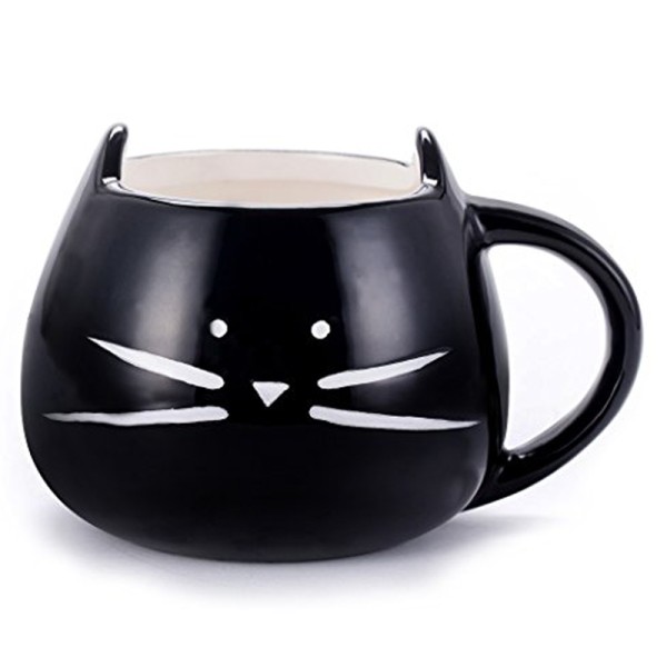 Cat Face Mug Black