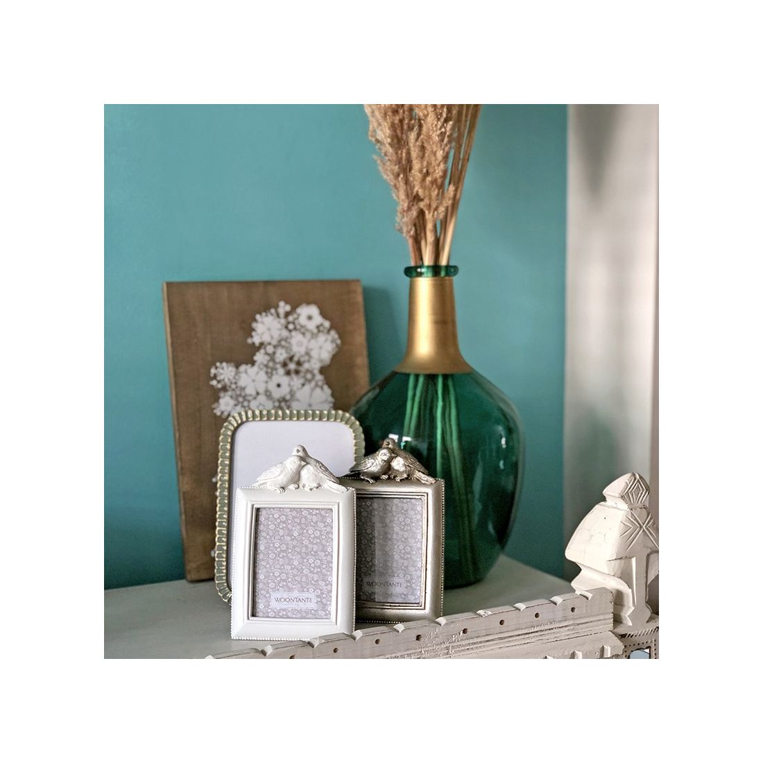 Love Birds Photo Frame in White