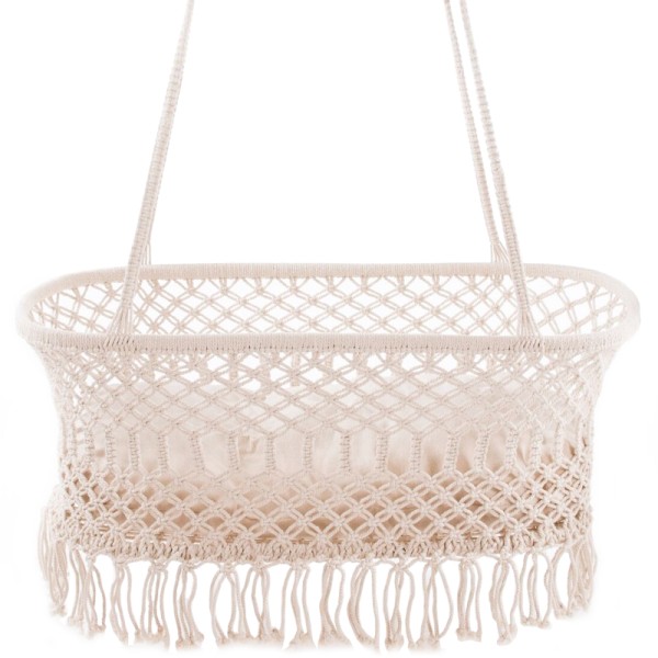 Macramé Hanging Bassinet with Cushion