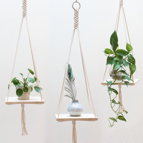 Macramé Hanging Bird Table