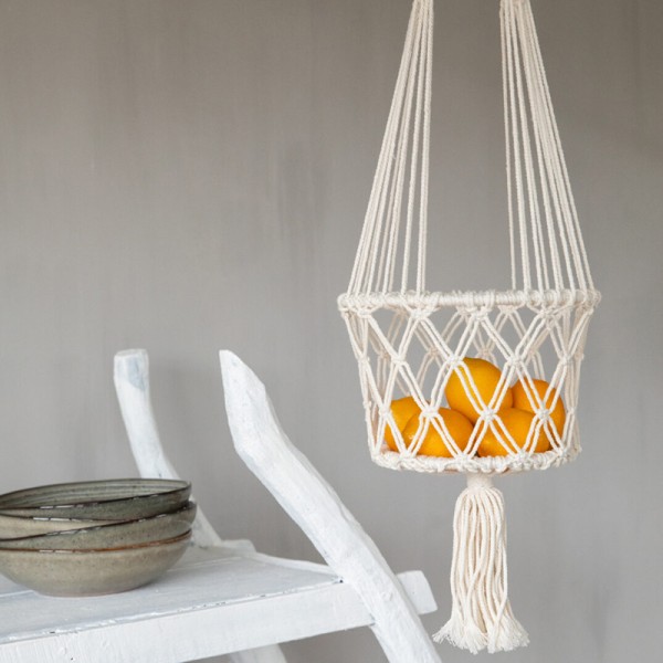 Macramé Plantenhanger Crème