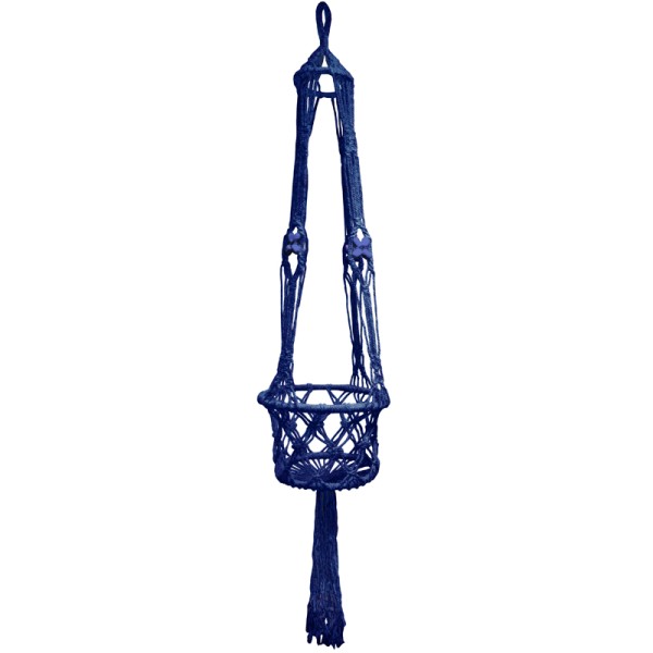 Macramé Plantenhanger Blauw