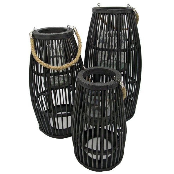 Black Bamboo Lantern