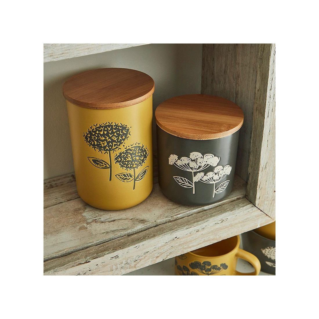 Ceramic Retro Meadow Canister Ceramic Retro Meadow Canister