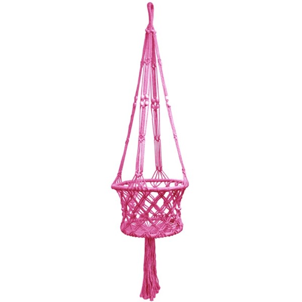 Macramé Plantenhanger Roze