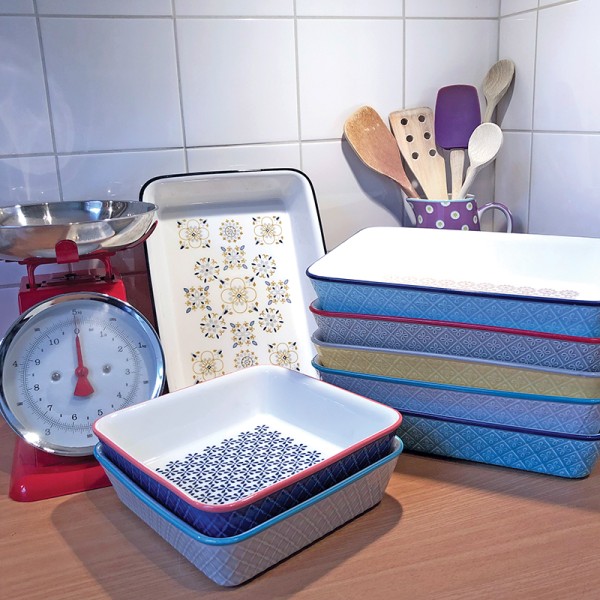 Square Burano Oven Dish in Blue