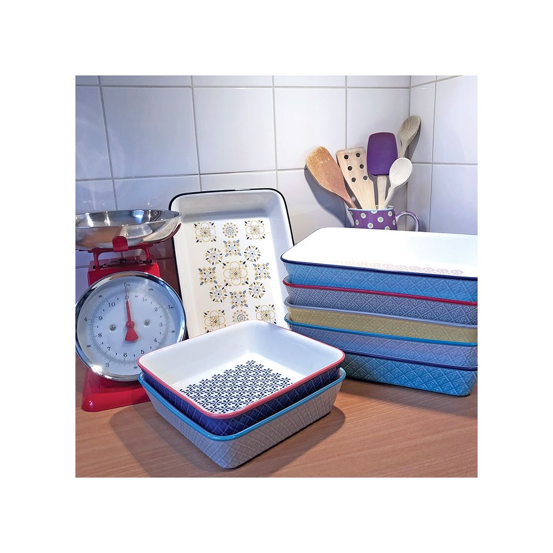 Burano Oven Dish in Light Grey