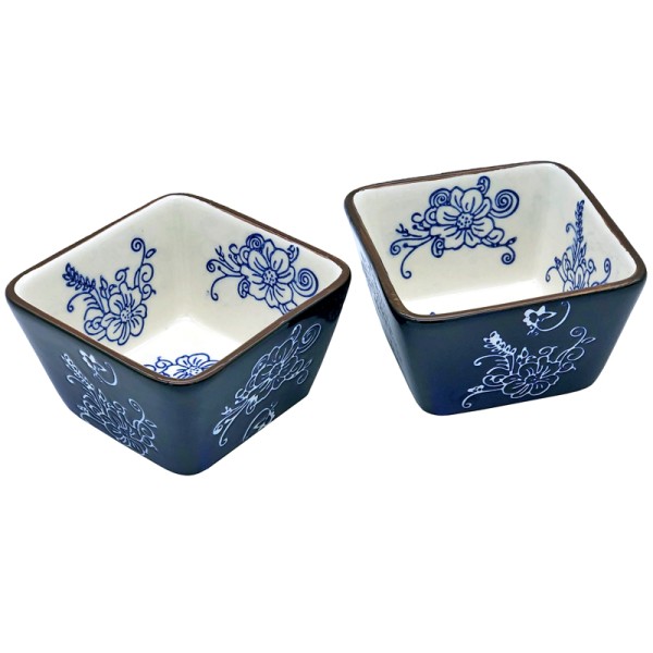 Vierkante Tapas Set - Floral Lace Blue 200ml