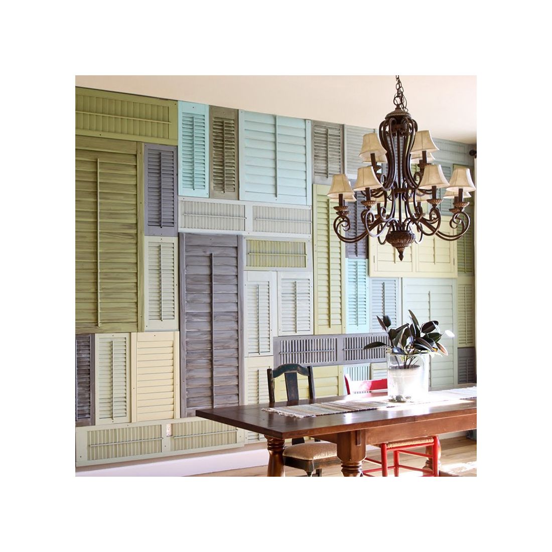 Wooden Panel Shutter - Whitewash