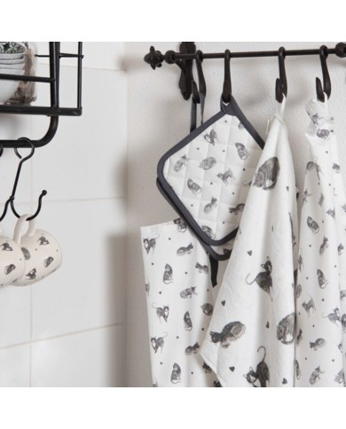 Tea Towel with Grey Cats