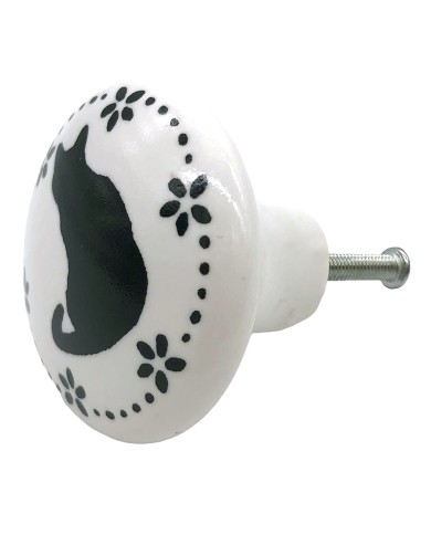 Meubelknopje met Zwarte Kat