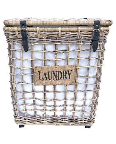 Rattan Laundry Basket on Wheels