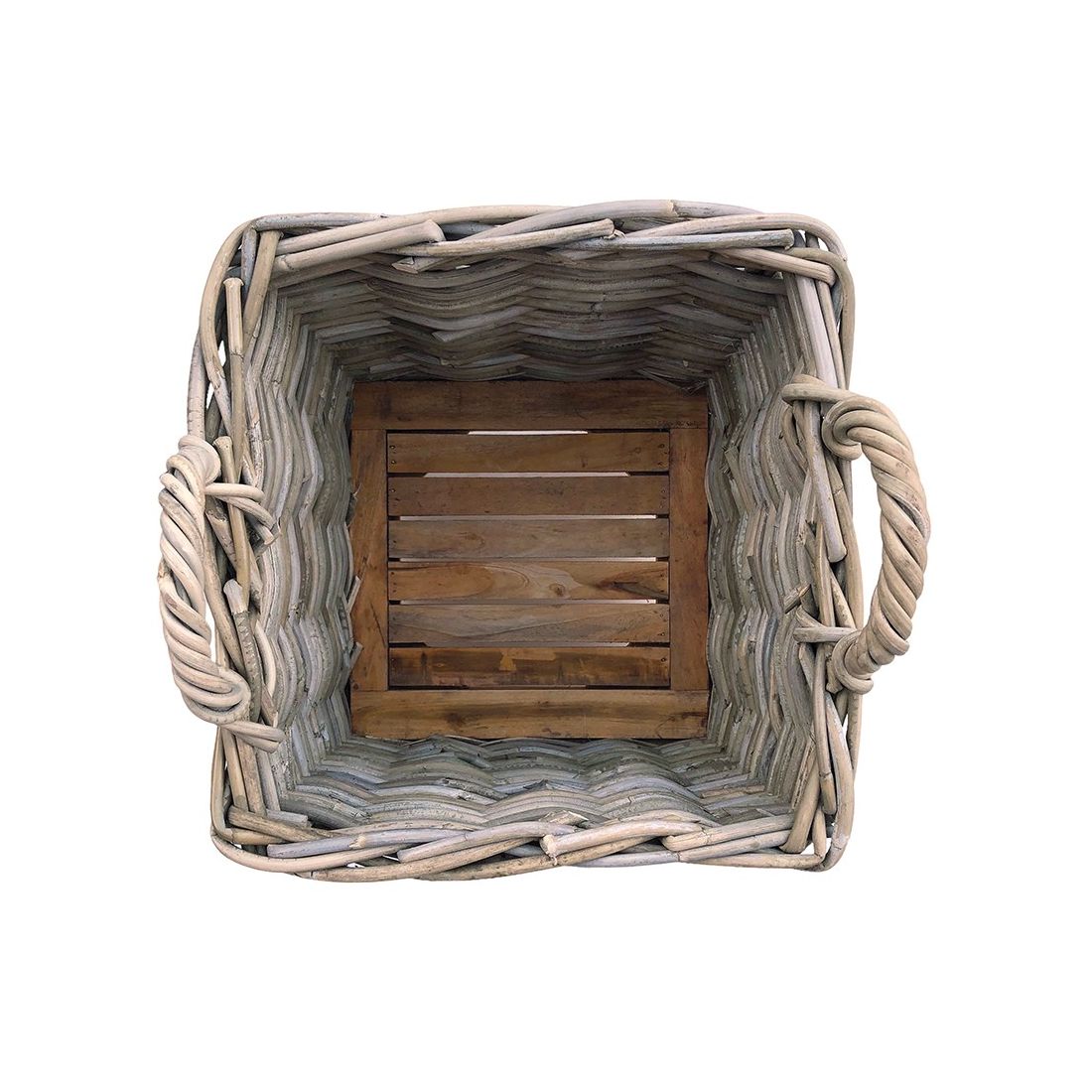 Square Rattan Basket on Wheels