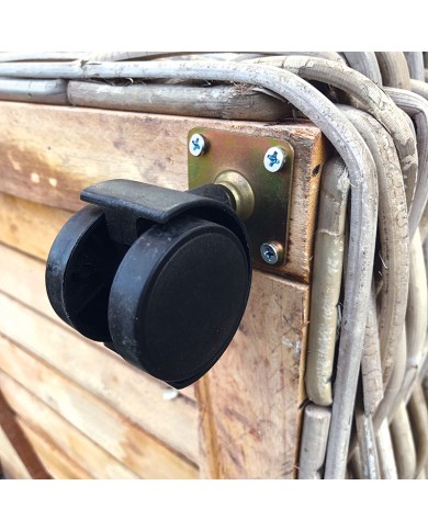 Vierkante Rotan Mand op Wielen Vierkante Rotan Mand op Wielen