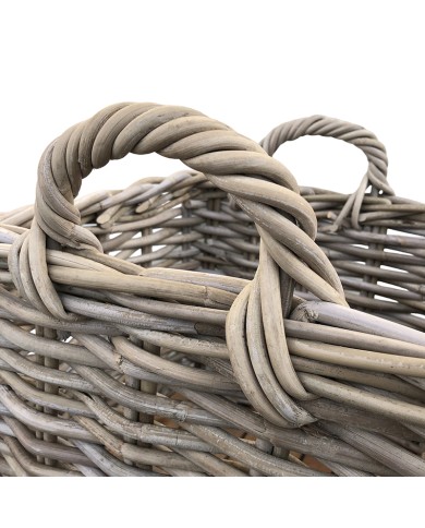 Square Rattan Basket on Wheels Square Rattan Basket on Wheels