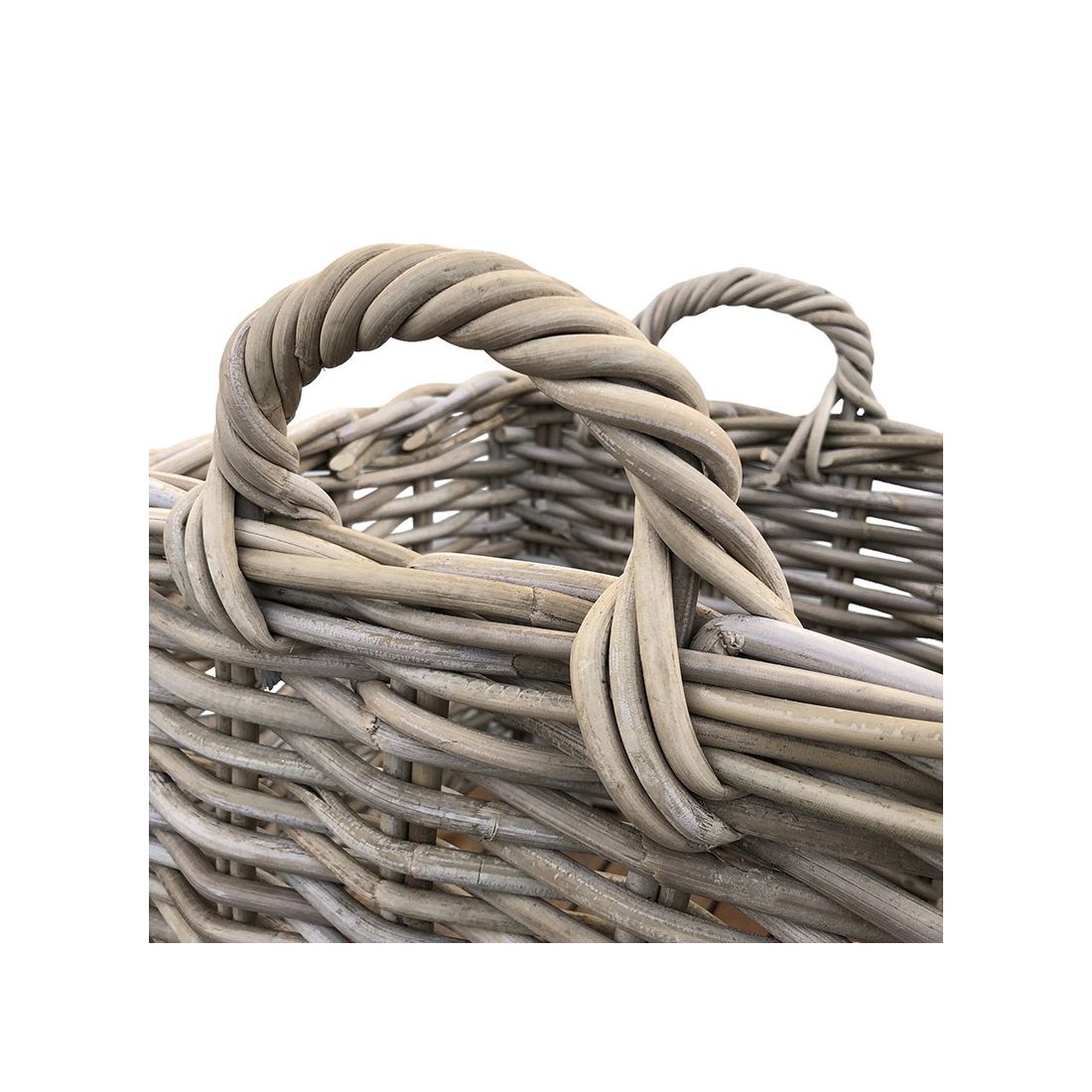 Square Rattan Basket on Wheels