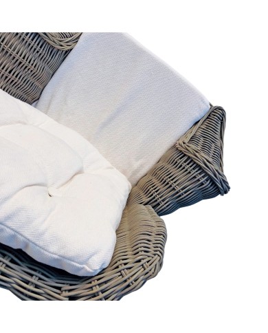 Top view of the rattan children's armchair with soft cushions. Top view of the rattan children's armchair with soft cushions.