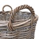 Round Rattan Basket on Wheels