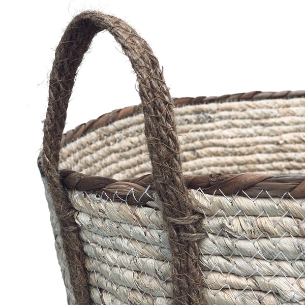 Seagrass Laundry Basket with Dark Trim