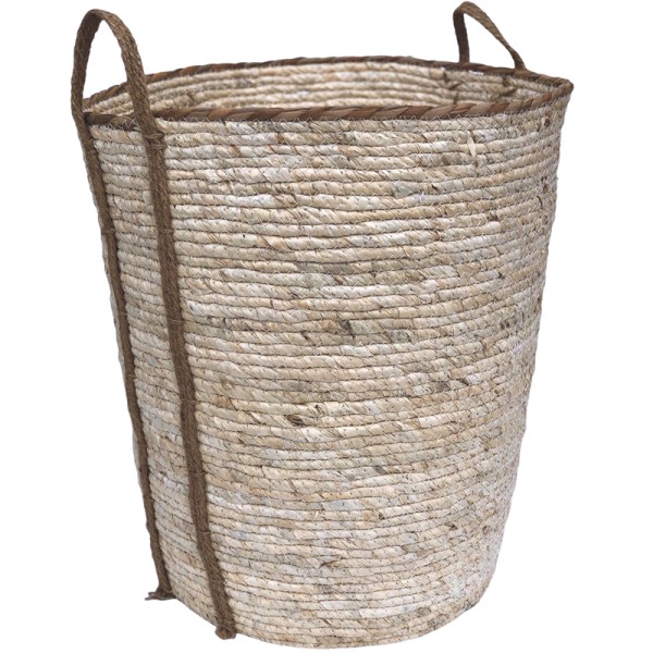 Seagrass Laundry Basket with Dark Trim