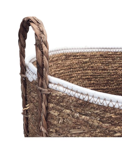 Seagrass Laundry Basket with White Trim Seagrass Laundry Basket with White Trim