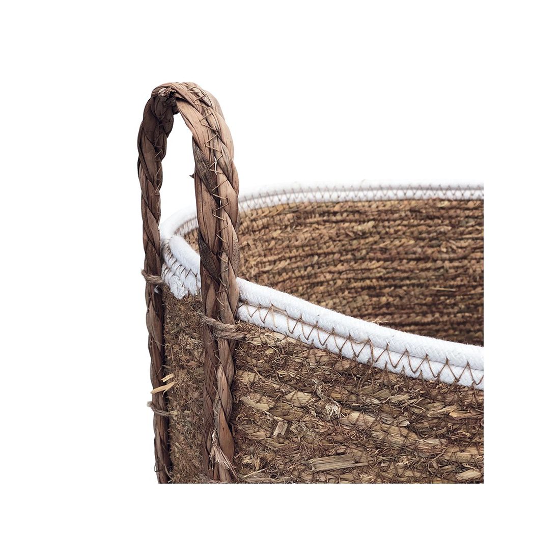 Zeegras Wasmand met Witte Rand Zeegras Wasmand met Witte Rand