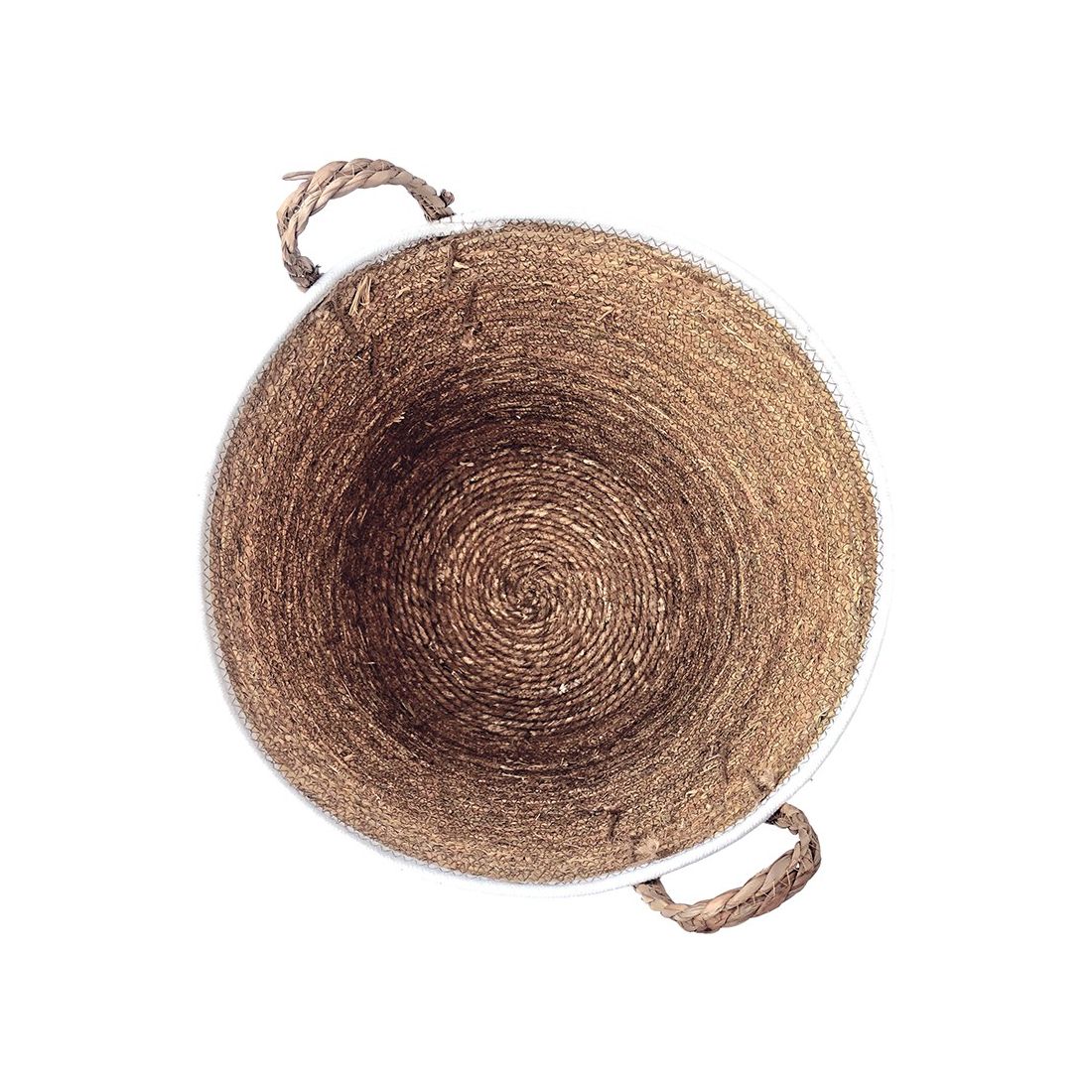 Zeegras Wasmand met Witte Rand Zeegras Wasmand met Witte Rand