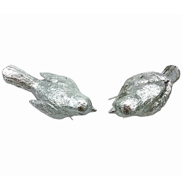 Silver Bird Ornaments Small