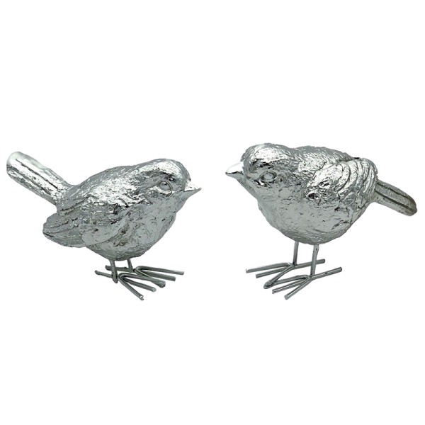 Silver Bird Ornaments Small