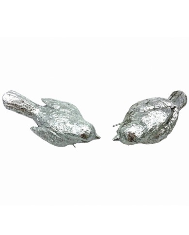 Zilveren Vogels Ornamenten Groot