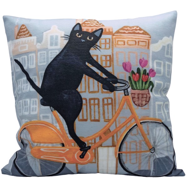 Cushion Cover with Amsterdam Cat