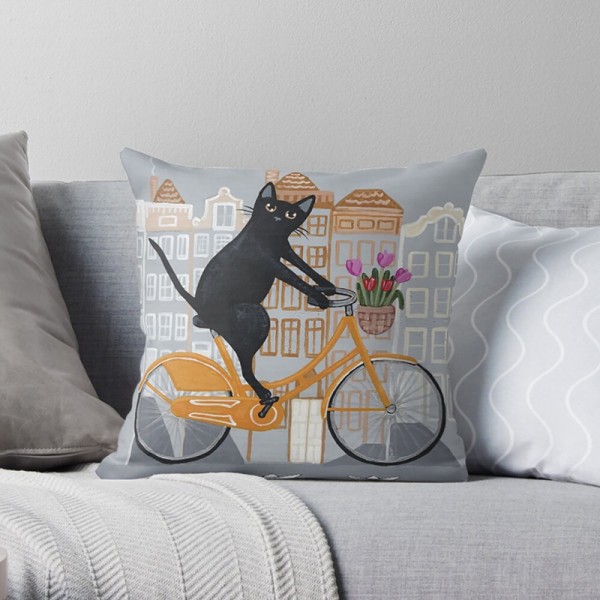 Cushion Cover with Amsterdam Cat