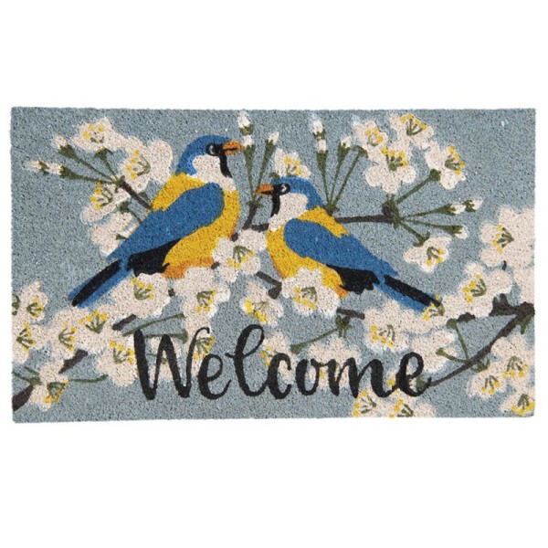 Welcome Doormat with Birds