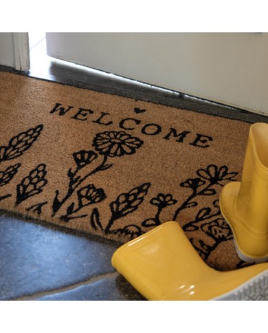 Welkom Deurmat met Bloemen Welkom Deurmat met Bloemen