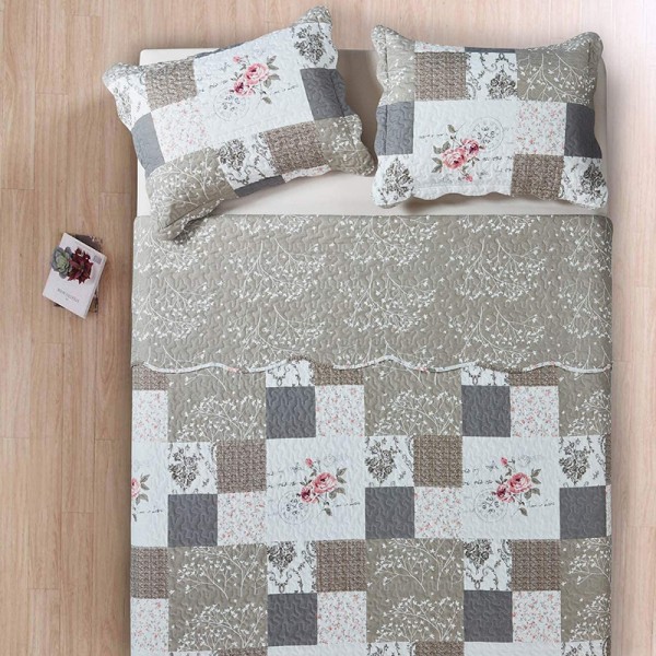 Vintage Rose Bedsprei Beige