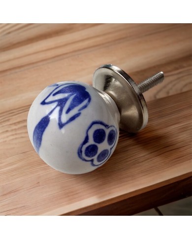 Blue Floral Furniture Knob