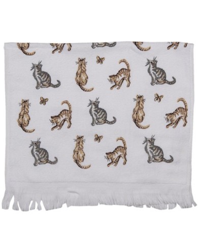 Hand Towel with Cats & Butterflies