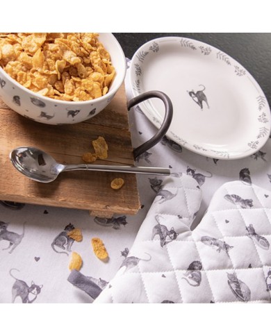 Oven Glove with Grey Cats