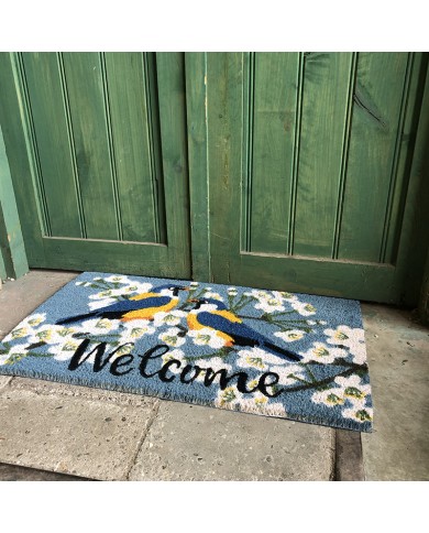 Welcome Doormat with Birds