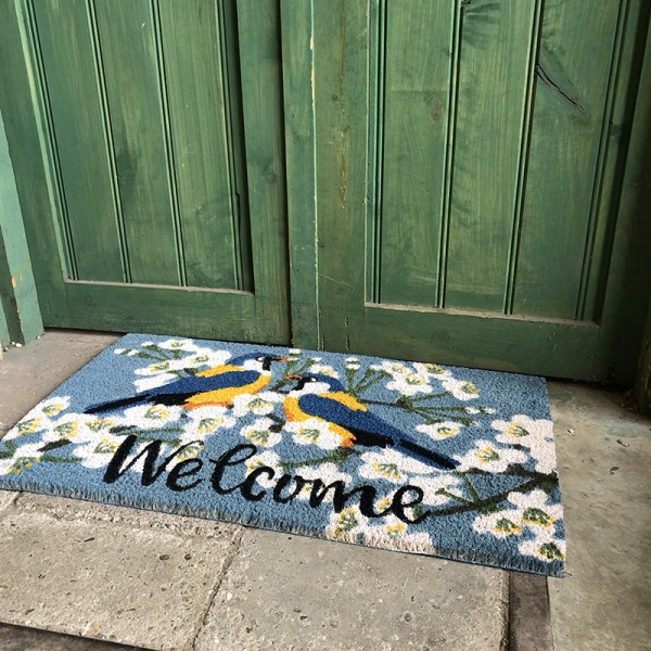 Welcome Doormat with Birds