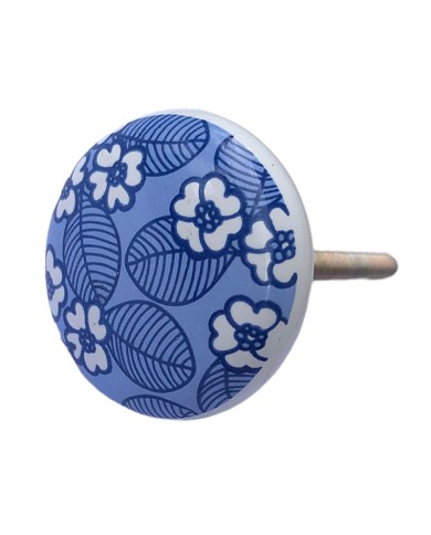 Meubelknopje met Blauwe Bloemen
